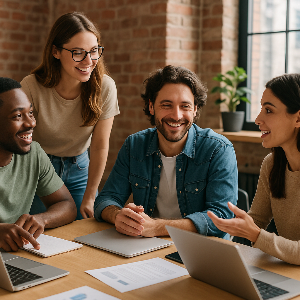 Reunião de equipe colaborativa