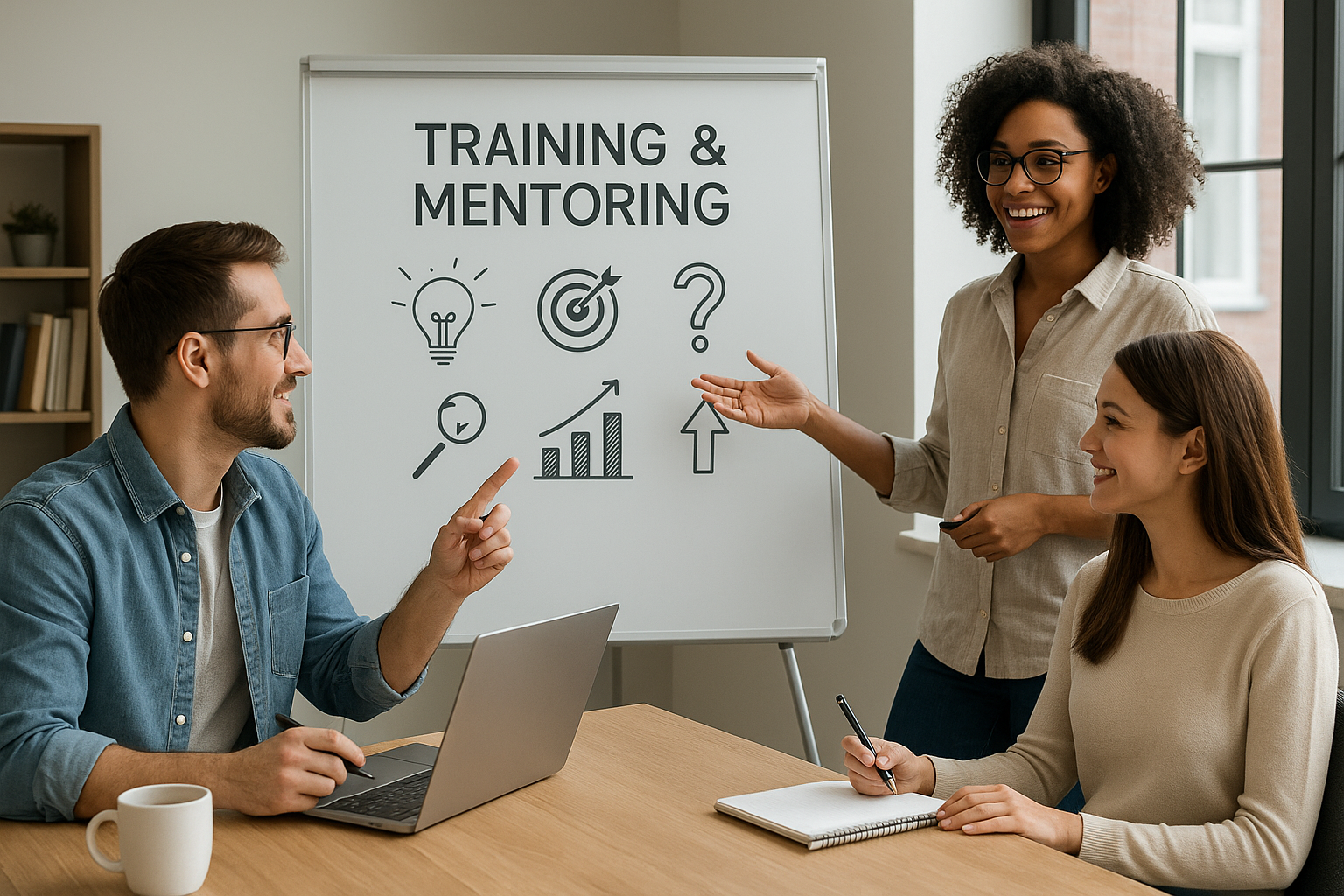 Sessão de treinamento e mentoria